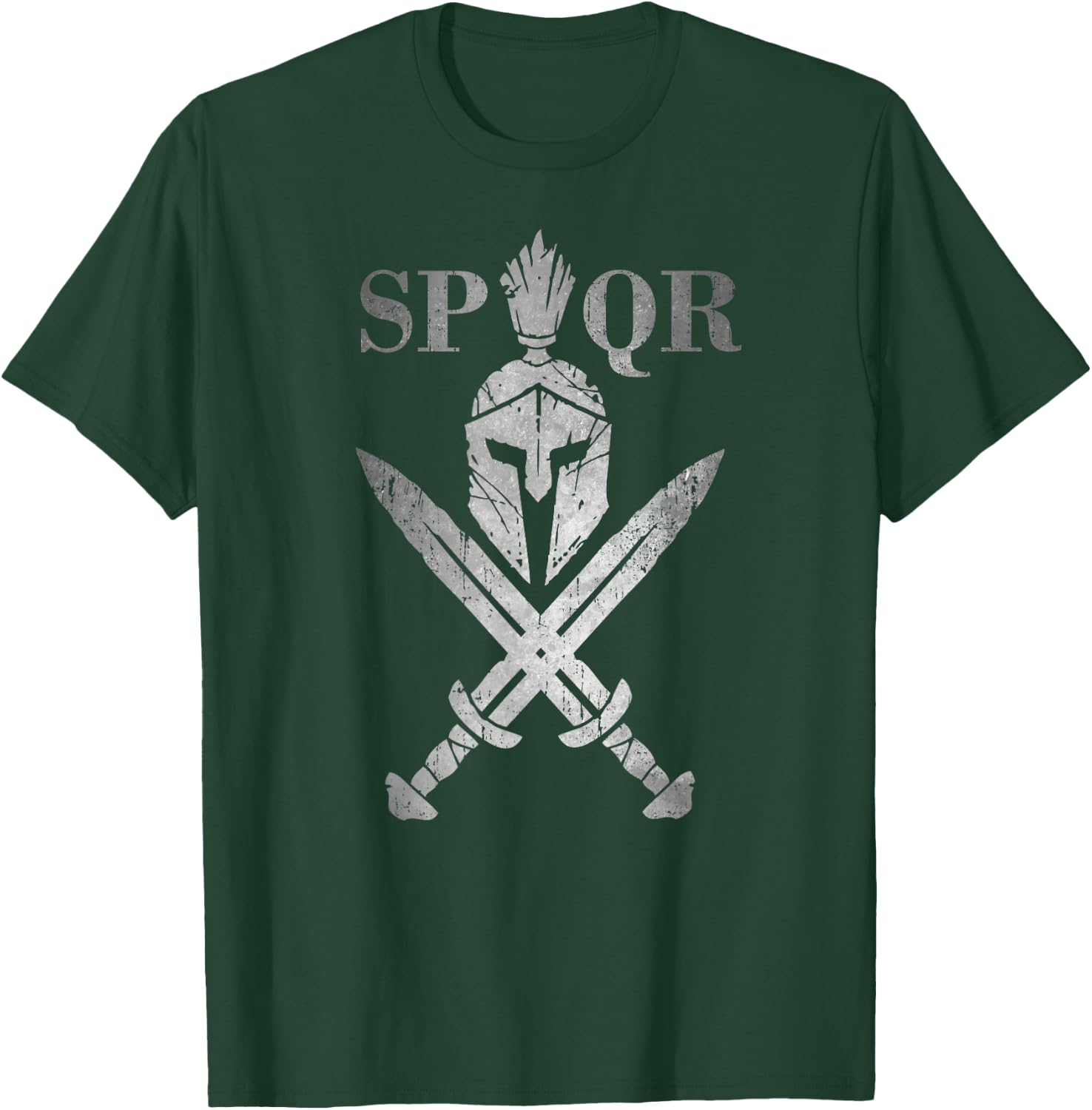 SPQR Roman Legion Soldier Gladiator Warrior Swords Helmet T-Shirt - T-Shirt | Forest