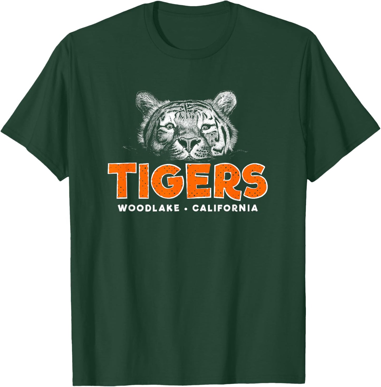 Woodlake California Tigers Scratchboard T-Shirt - T-Shirt | Forest