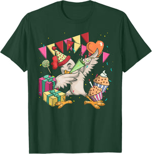 Funny Farm Bird Dab Chicken Anniversary Party Kids Birthday T-Shirt - T-Shirt | Forest