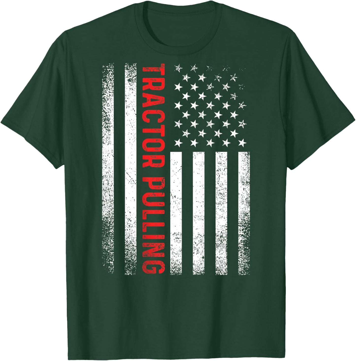 Tractor Pulling Cool USA American Flag Vintage Father's Day T-Shirt - T-Shirt | Forest