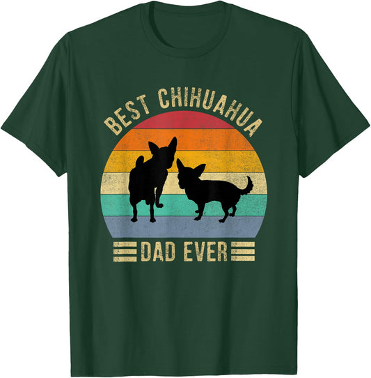 Best Chihuahua Dad Ever Retro Vintage Dog Lover Women T-Shirt - T-Shirt | Forest