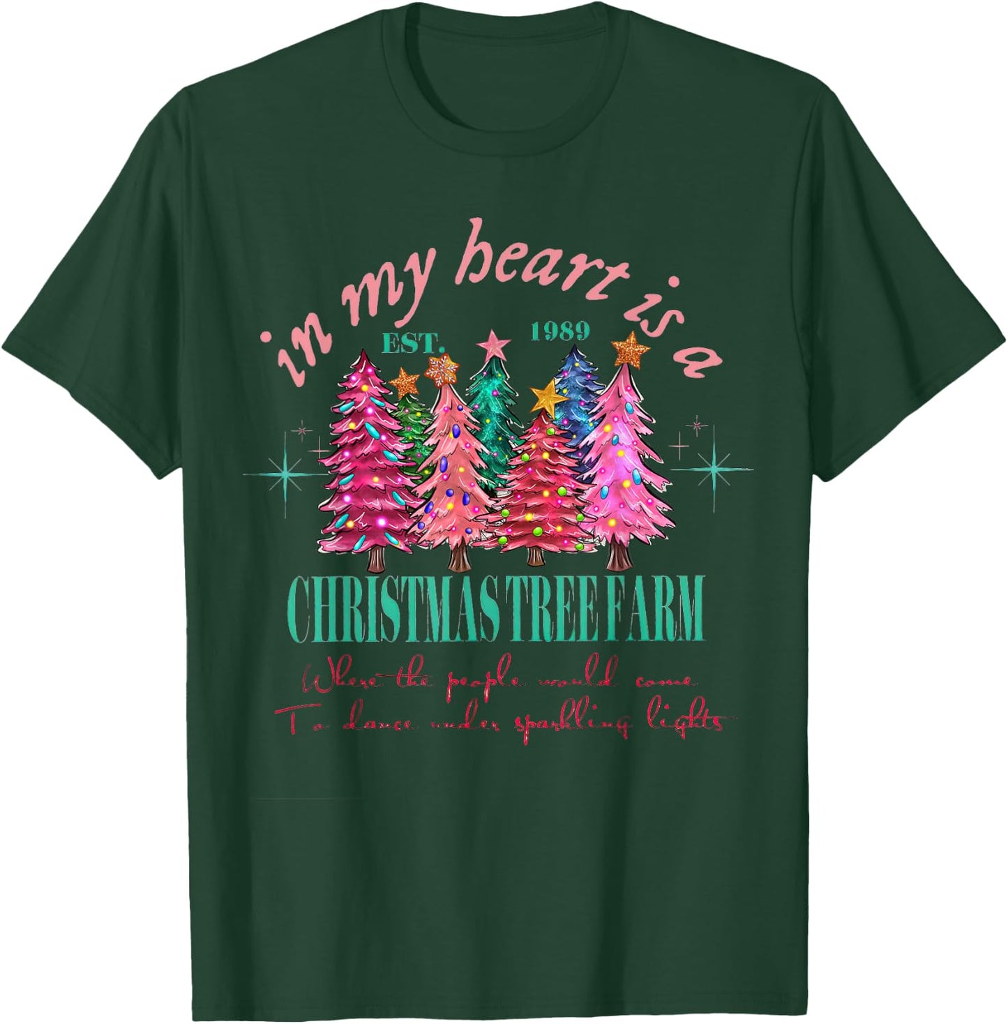 in My Heart is A Christmas Xmas Tree Farm Vintage Clothing T-Shirt - T-Shirt | Forest
