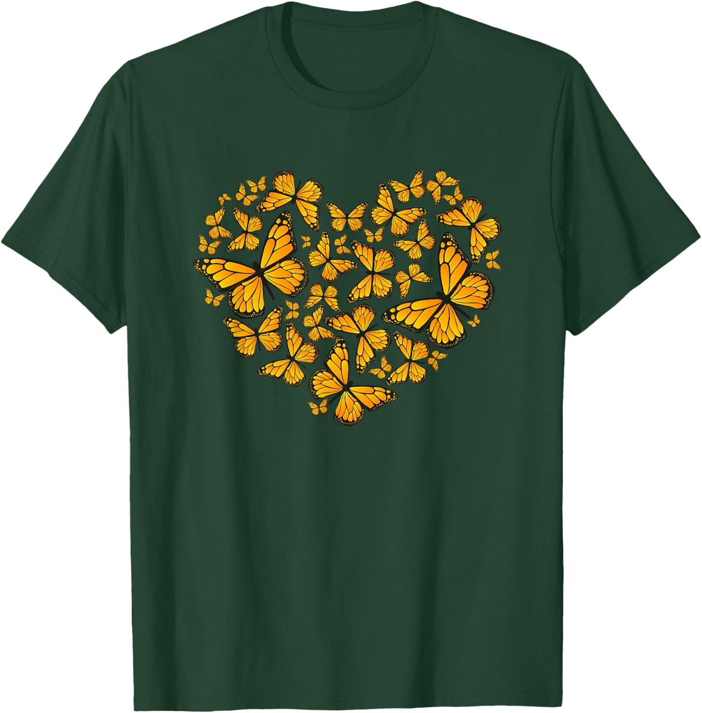 Save The Yellow Monarch Butterfly Heart Love Girls T-Shirt - T-Shirt | Forest