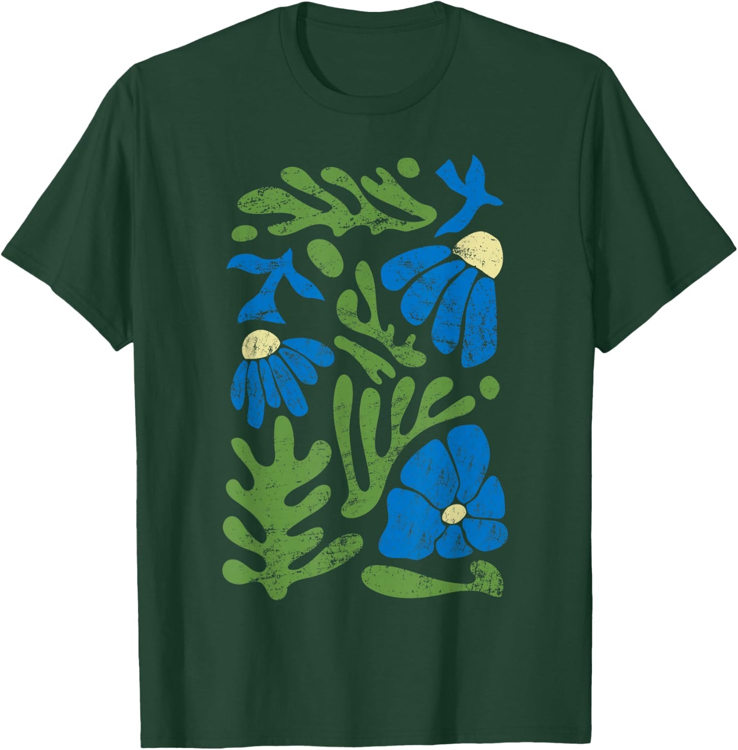Matisse Abstract Autumn Artificial Flower Aesthetic Paint T-Shirt - T-Shirt | Forest