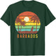 Barbados Retro Surf Beach Vibe Vintage 70s Gift T-Shirt - T-Shirt | Forest