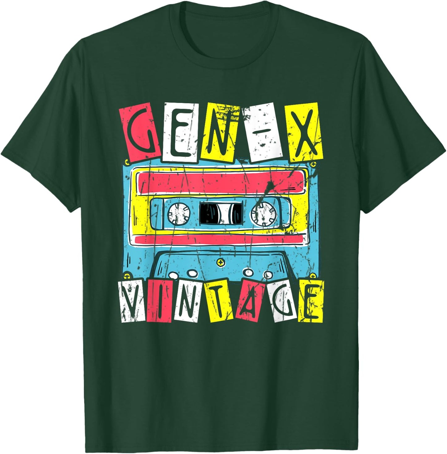 Gen-X Vintage Cassette T-Shirt - T-Shirt | Forest