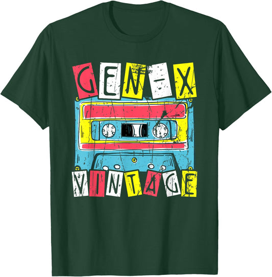 Gen-X Vintage Cassette T-Shirt - T-Shirt | Forest