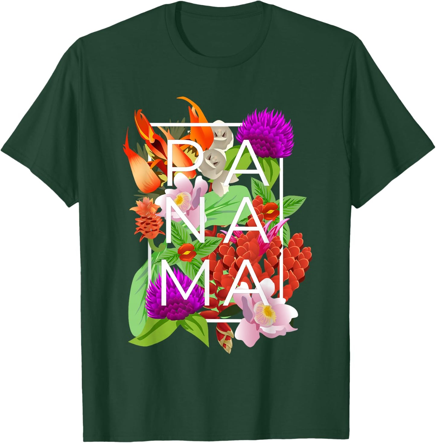 Flowers of Panama Word Art - Panamanian Pride T-Shirt - T-Shirt | Forest