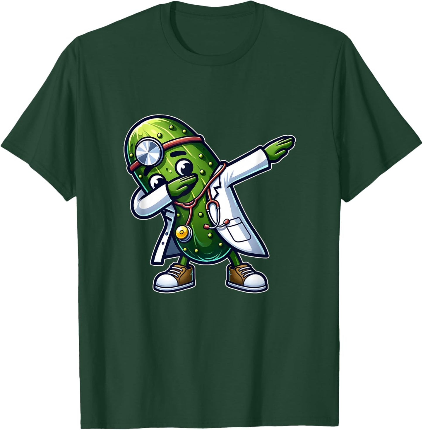 Dabbing Pickle Fun Medical Doctor T-Shirt - T-Shirt | Forest