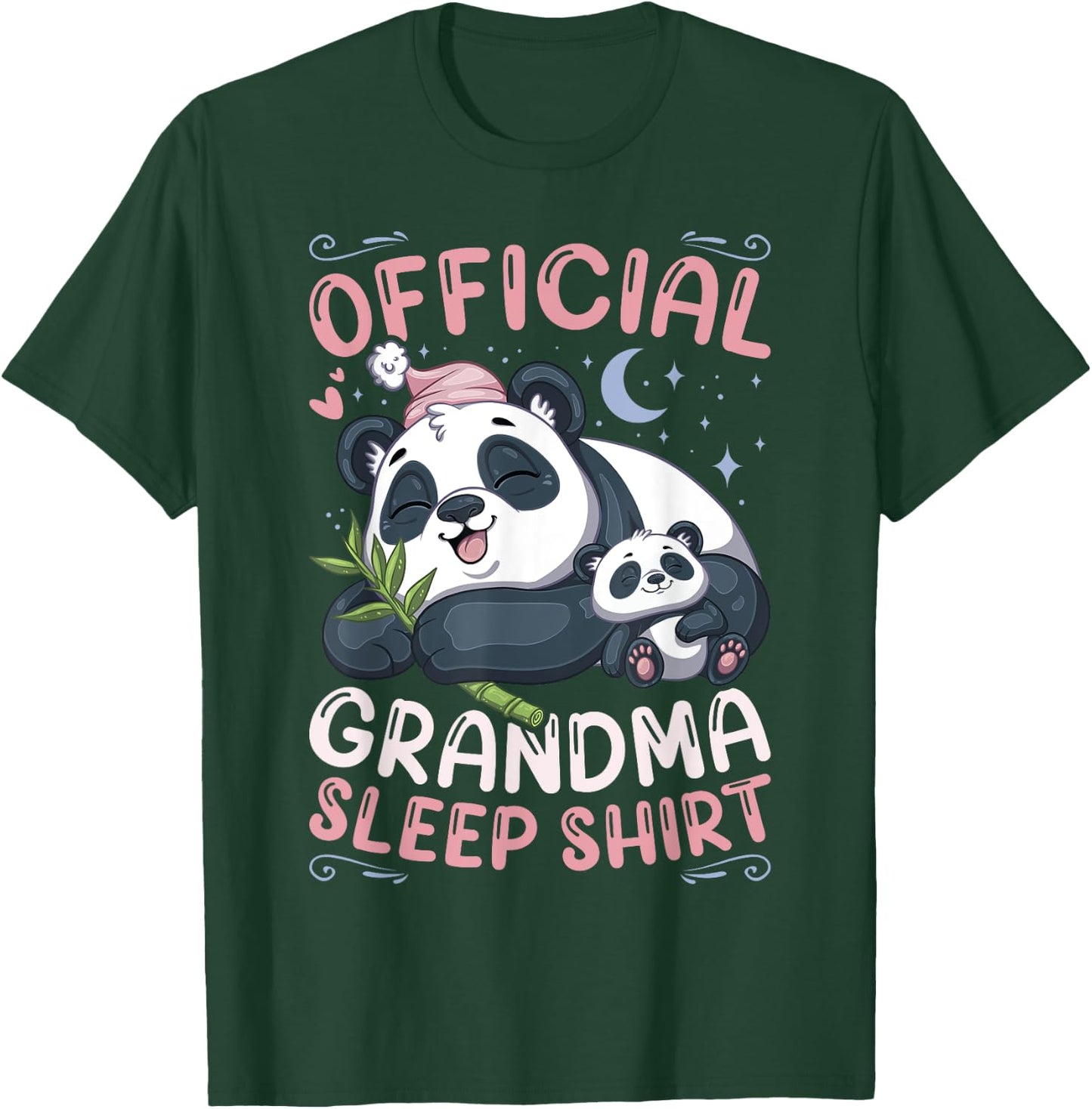 Grandmother Panda & Cub Official Grandma Sleep Shirt T-Shirt - T-Shirt | Forest