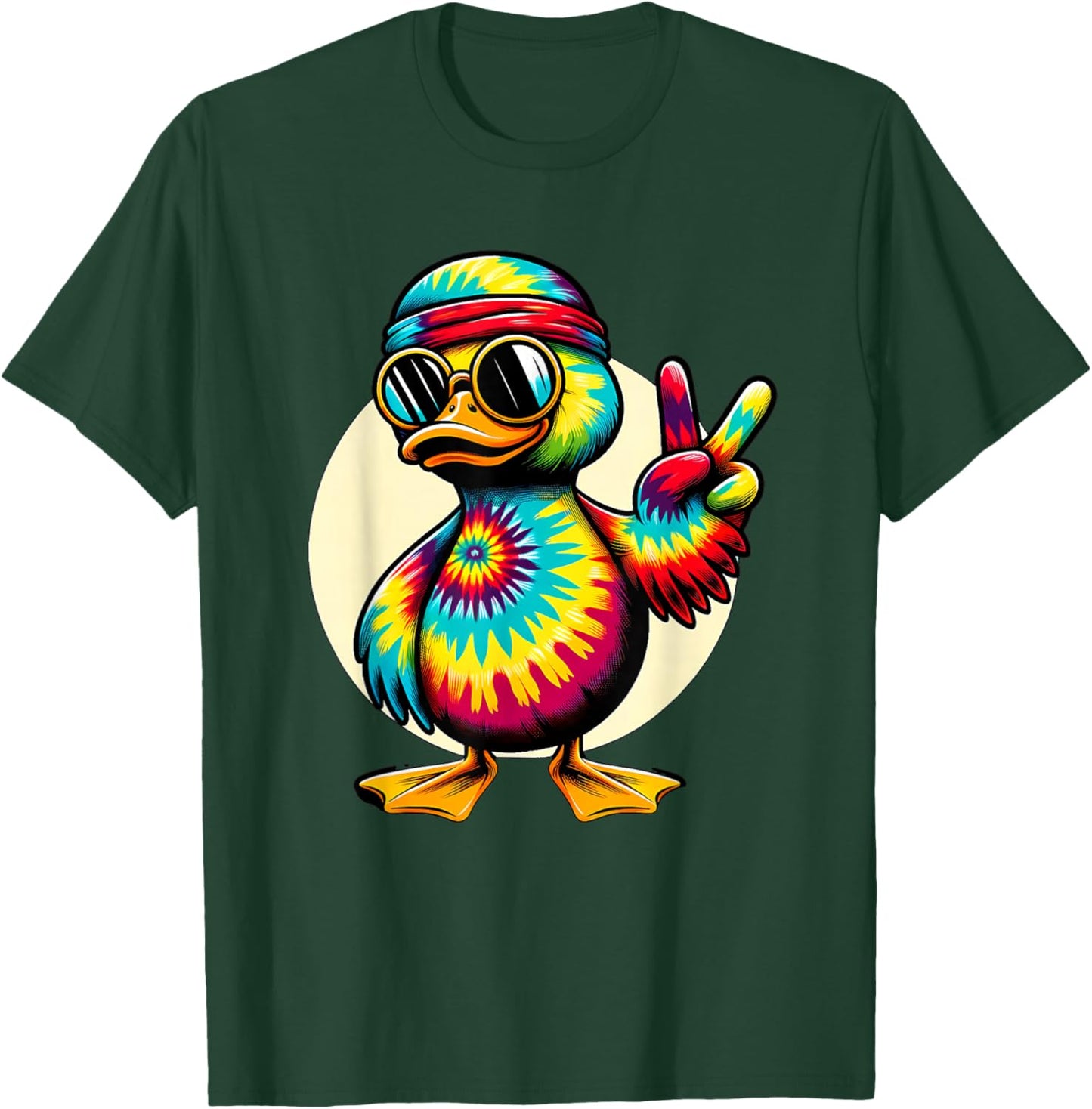 Peace Sign Tie Dye Duck T-Shirt - T-Shirt | Forest