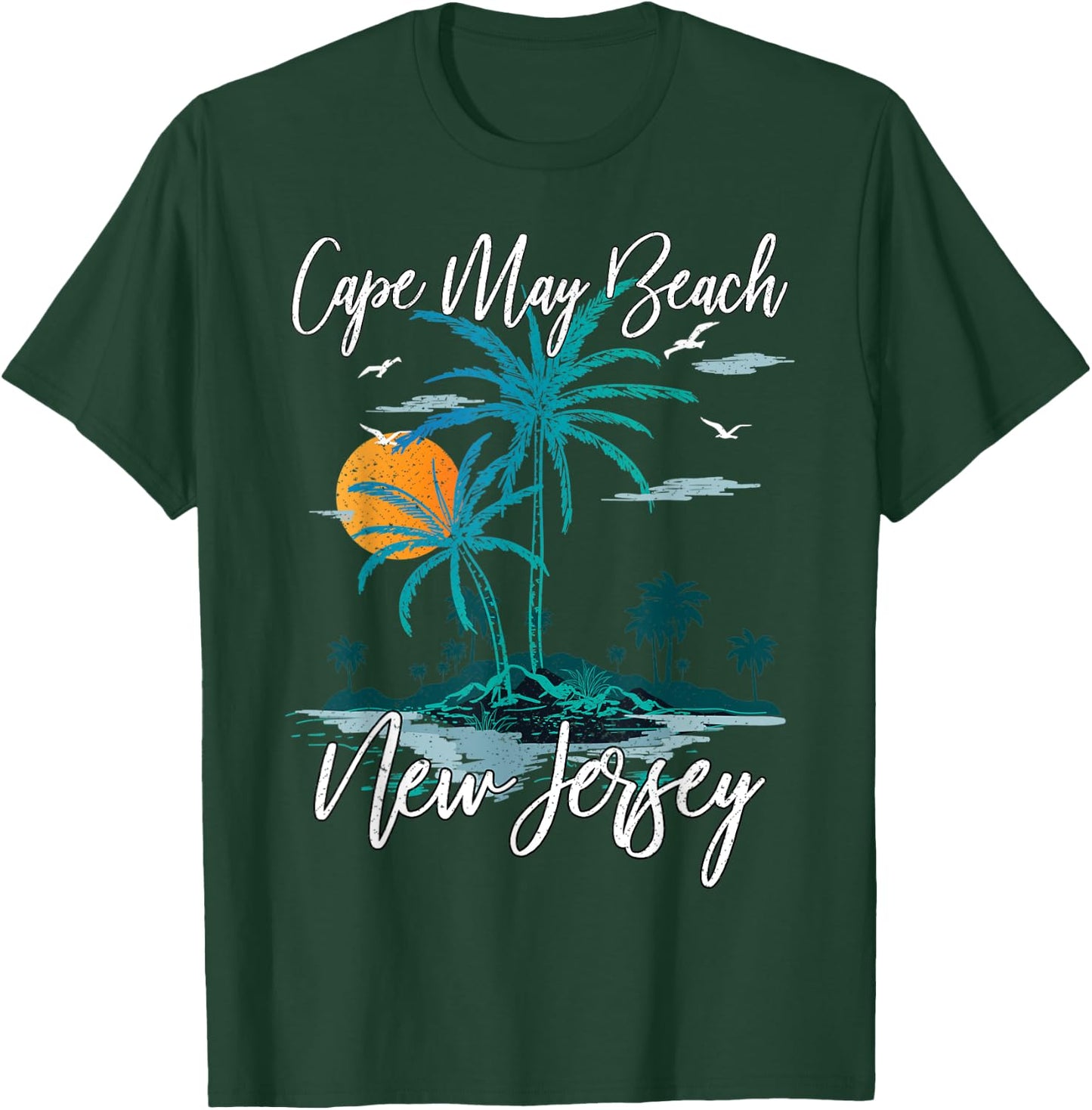 Family Vacation Retro Sunset New Jersey Cape May Beach Women Kids T-Shirt - T-Shirt | Forest