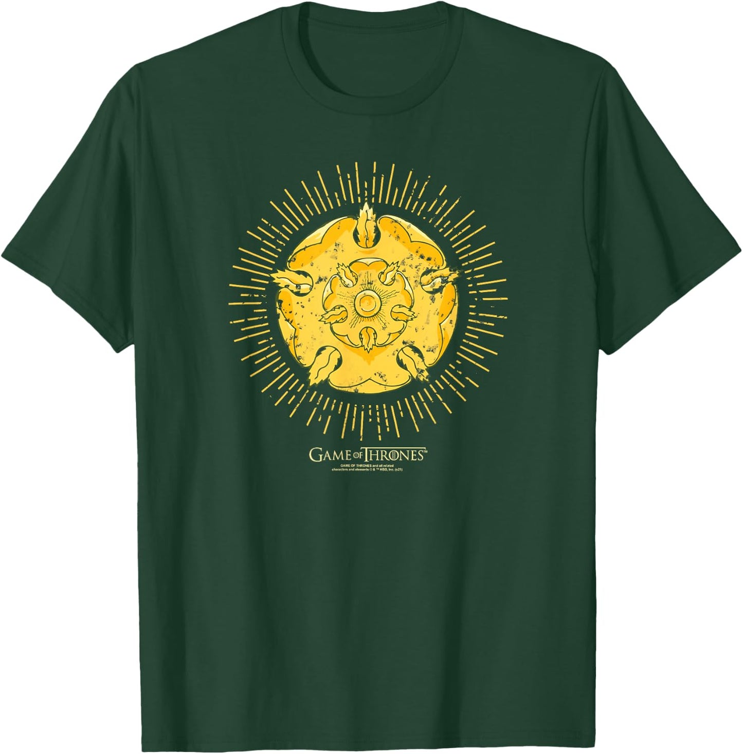 Game of Thrones Tyrell Burst Sigil T-Shirt - T-Shirt | Forest