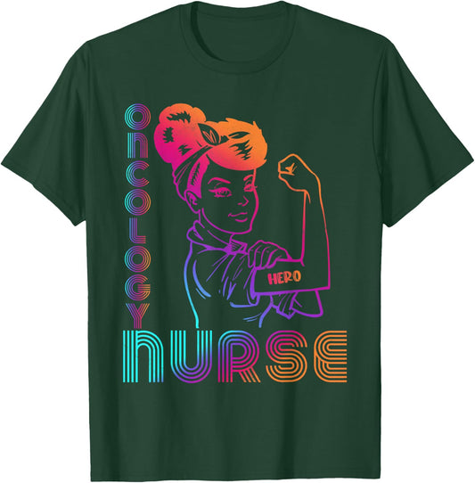 Vintage Oncology Nurse Cute RN T-Shirt - T-Shirt | Forest
