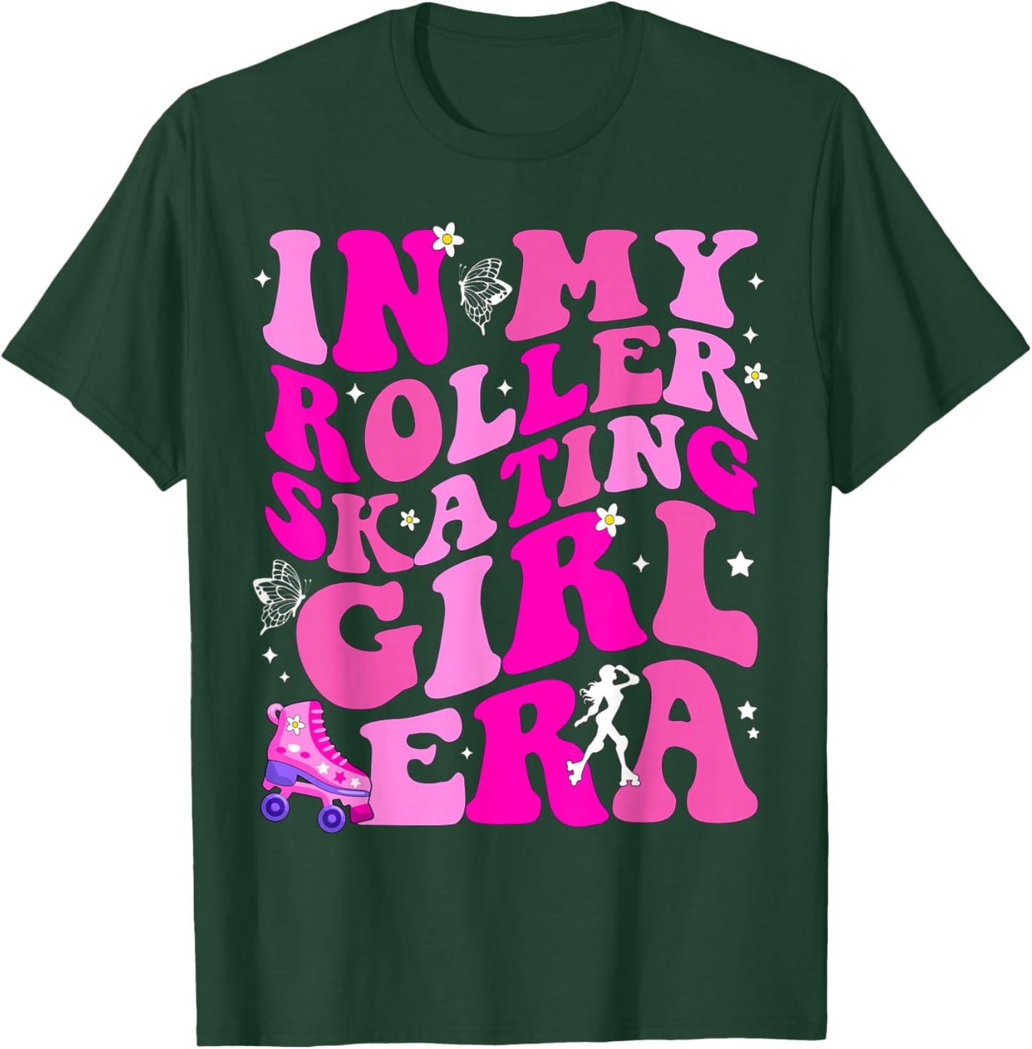 in My Roller Skating Girl Era Figure Hockey Girls Boys Coach T-Shirt - T-Shirt | Forest
