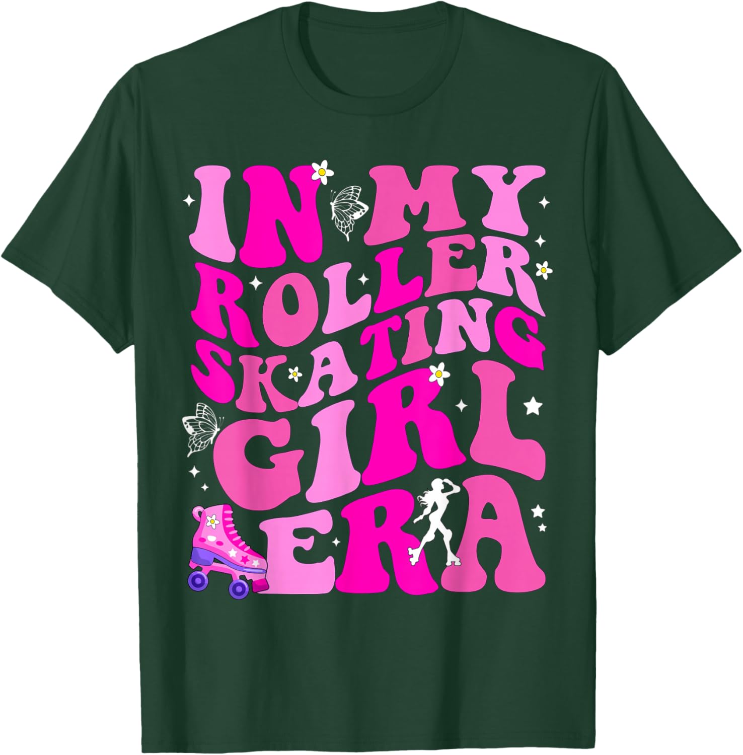 in My Roller Skating Girl Era Figure Hockey Girls Boys Coach T-Shirt - T-Shirt | Forest
