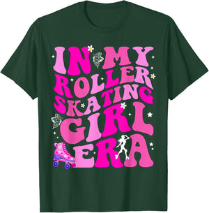 in My Roller Skating Girl Era Figure Hockey Girls Boys Coach T-Shirt - T-Shirt | Forest