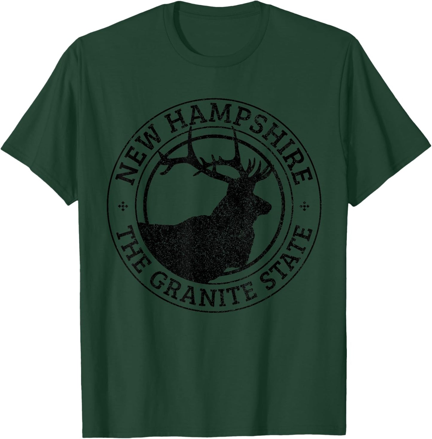 New Hampshire Granite State Moose Hunting Hunter Souvenir T-Shirt - T-Shirt | Forest