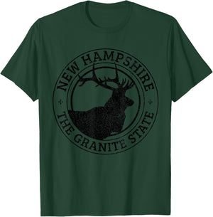 New Hampshire Granite State Moose Hunting Hunter Souvenir T-Shirt - T-Shirt | Forest