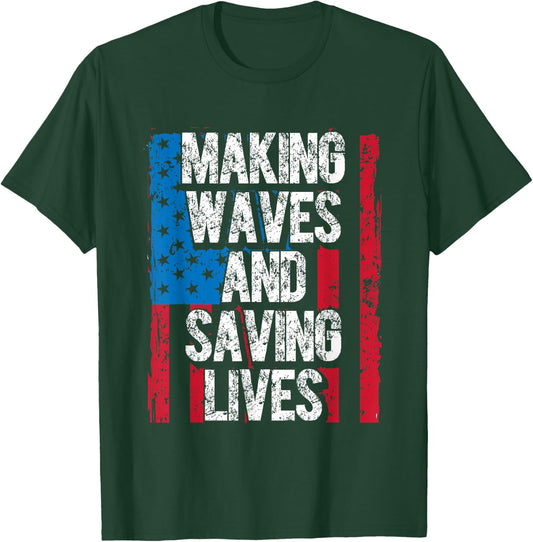 Semper Paratus Long Blue Line US Coast Guard Dad Mom T-Shirt - T-Shirt | Forest