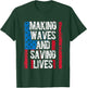 Semper Paratus Long Blue Line US Coast Guard Dad Mom T-Shirt - T-Shirt | Forest