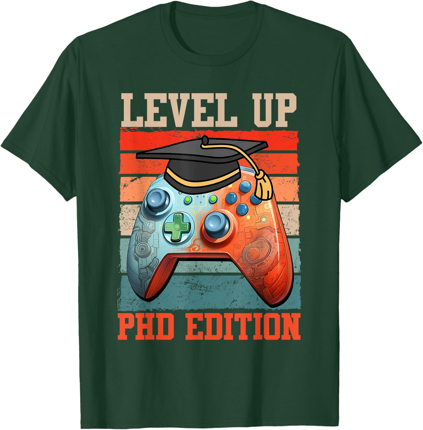 Doctoral Thesis Passed Leveled Up Ph.D Edition Gamer T-Shirt - T-Shirt | Forest