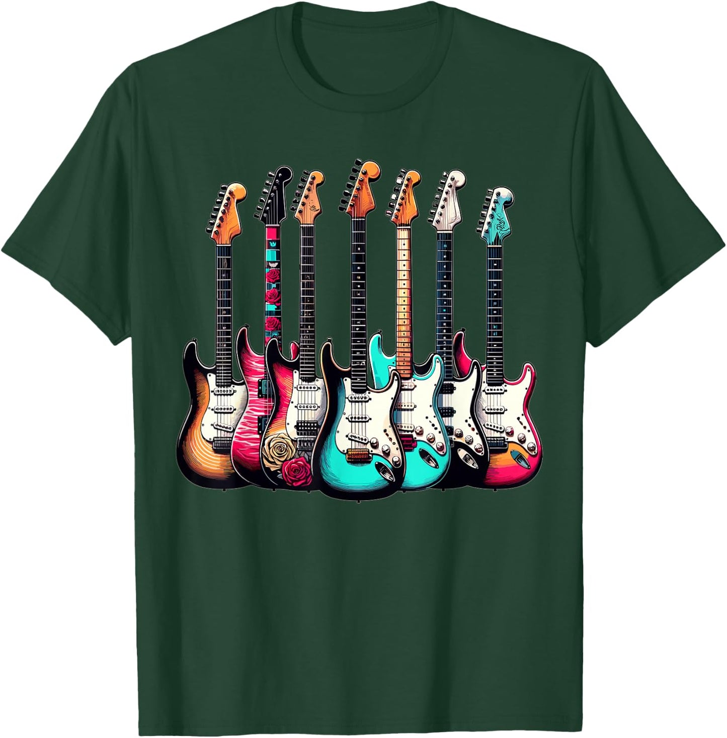Guitars Guitarists Musican , Small, Black T-Shirt - T-Shirt | Forest