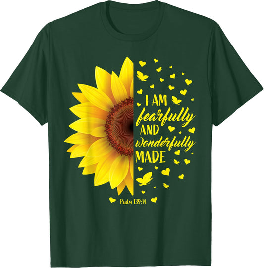 Christian Bible Verse Gifts Women Teen Girls Cute Sunflower T-Shirt - T-Shirt | Forest