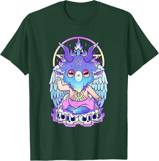Kawaii Pastel Goth Cute and Scary Baphomet Occult T-Shirt - T-Shirt | Forest