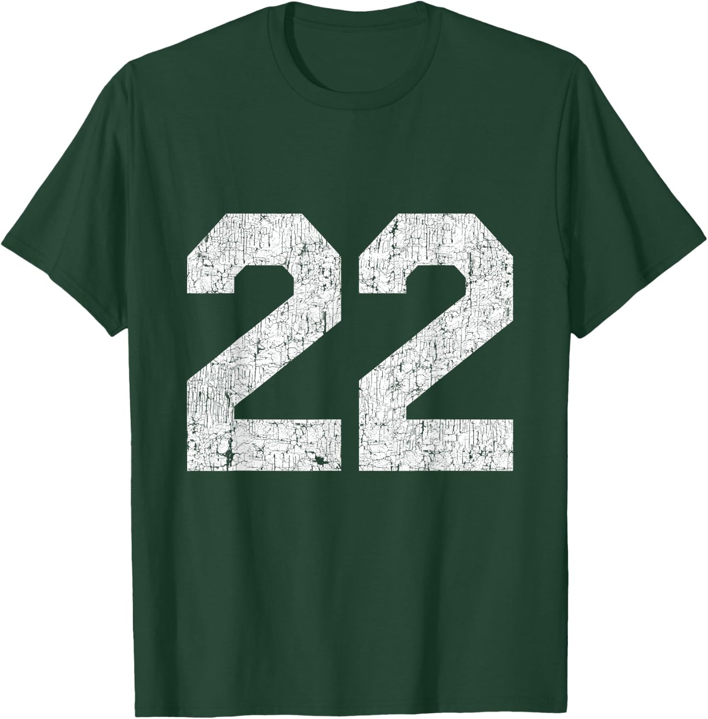 #22 Jersey Uniform Varsity Sports Number, 22nd Birthday T-Shirt - T-Shirt | Forest