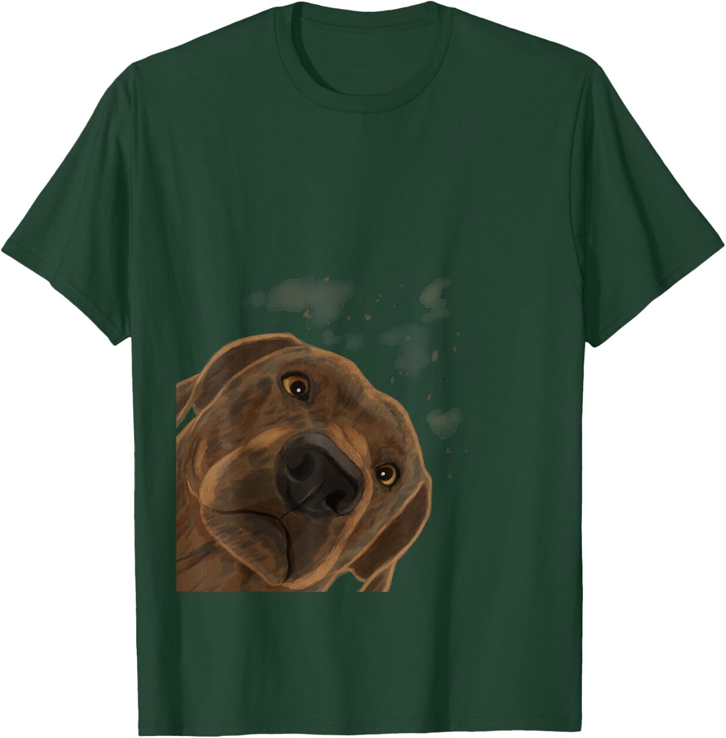 Plott Hound Geschenke Funny Curious Dog - Women's Black Cartoon Dog Pattern Casual Humorous Modern - Small T-Shirt - T-Shirt | Forest