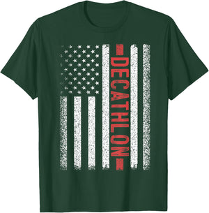 Decathlon American Flag 4th of July Cool Player Novelty Men T-Shirt - T-Shirt | Forest