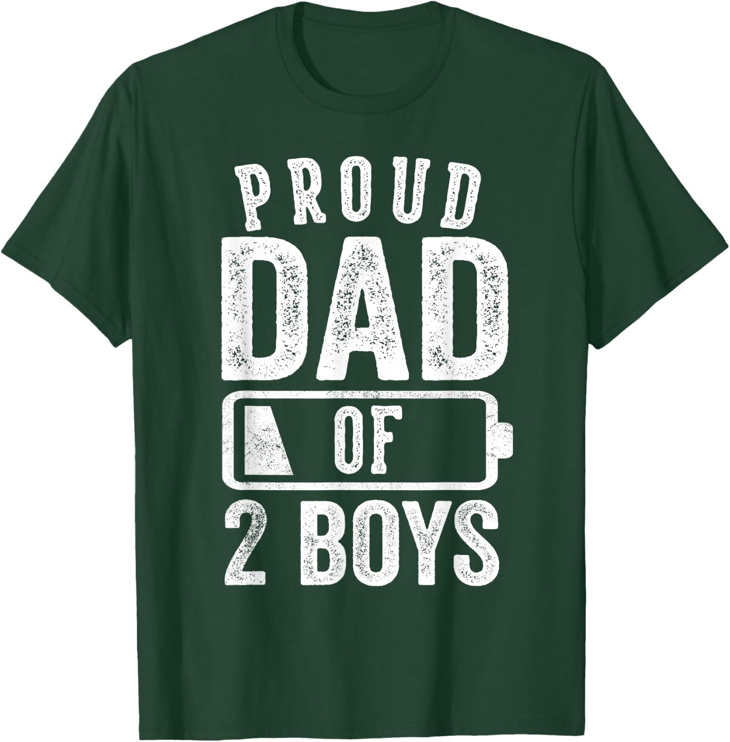 Proud Dad of 2 Boys Gifts Daddy of Two Sons T-Shirt - T-Shirt | Forest