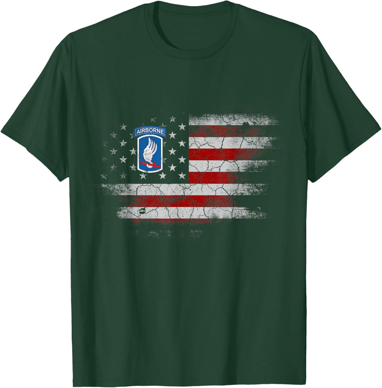 173rd Airborne Brigade US Flag Shirt Airborne Paratrooper T-Shirt - T-Shirt | Forest