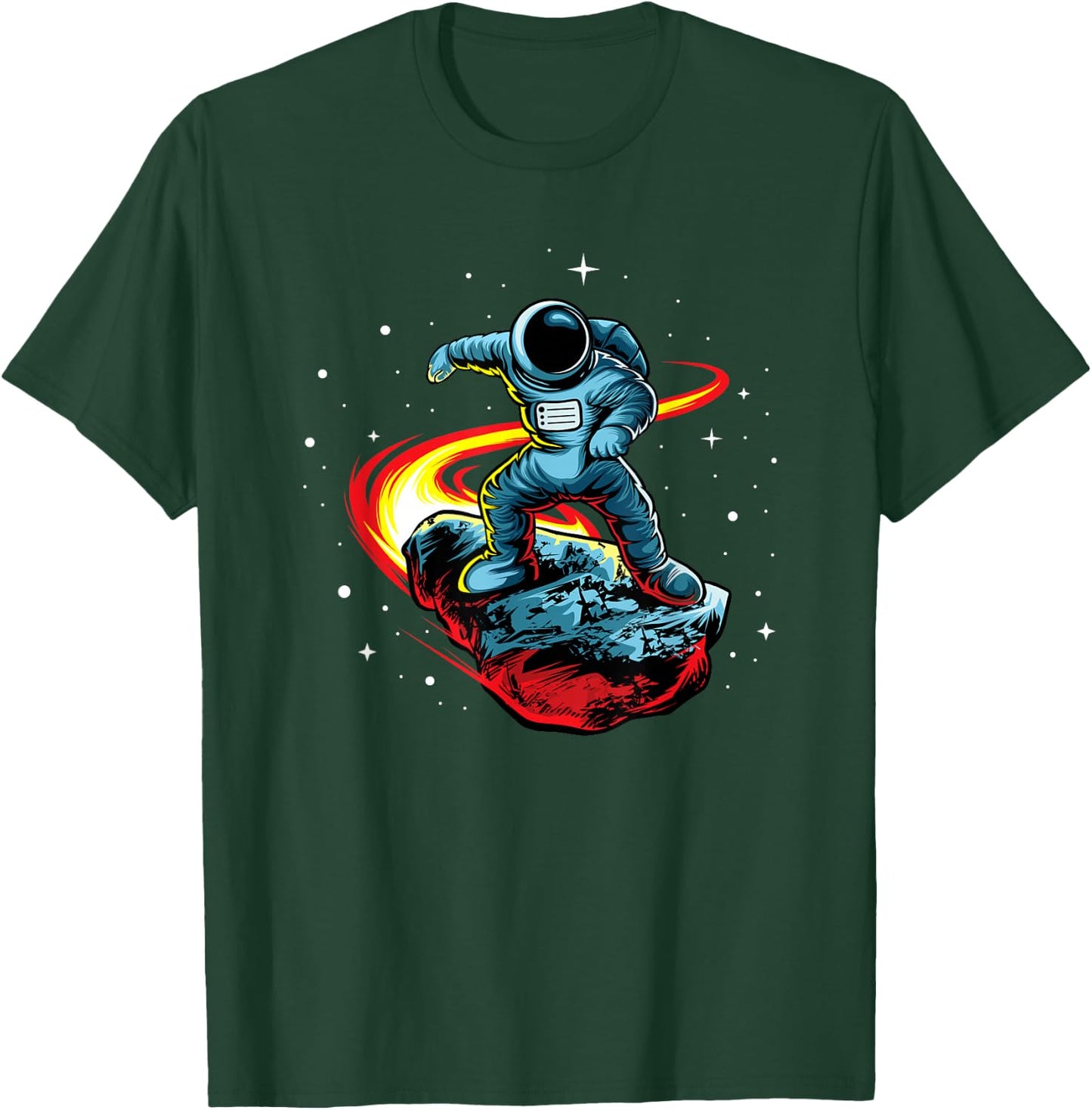 Astronaut Shirt Skating In Space Astronauts Comet Riding T-Shirt - T-Shirt | Forest