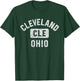 Cleveland Ohio CLE Gym Style Distressed White Print T-Shirt - T-Shirt | Forest