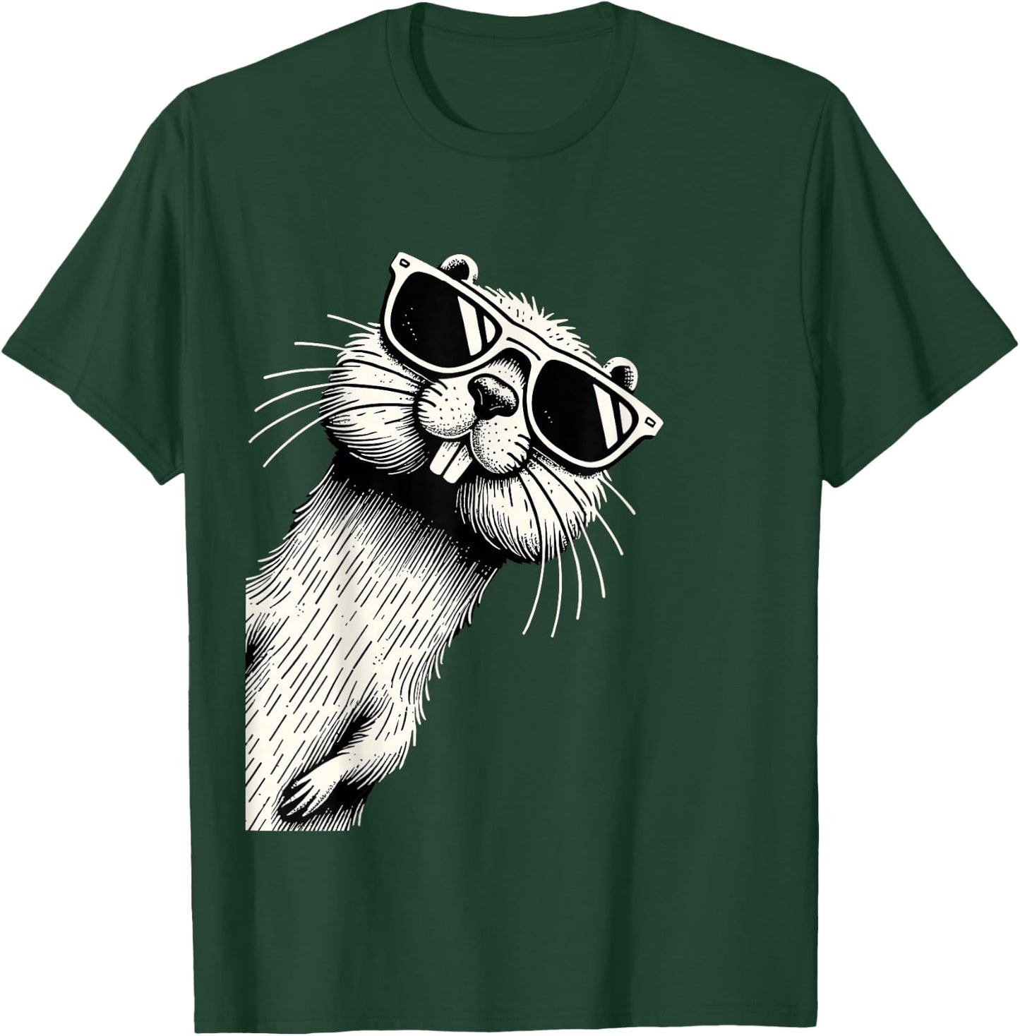 Funny Beaver Wearing Sunglasses Cool Beaver T-Shirt - T-Shirt | Forest