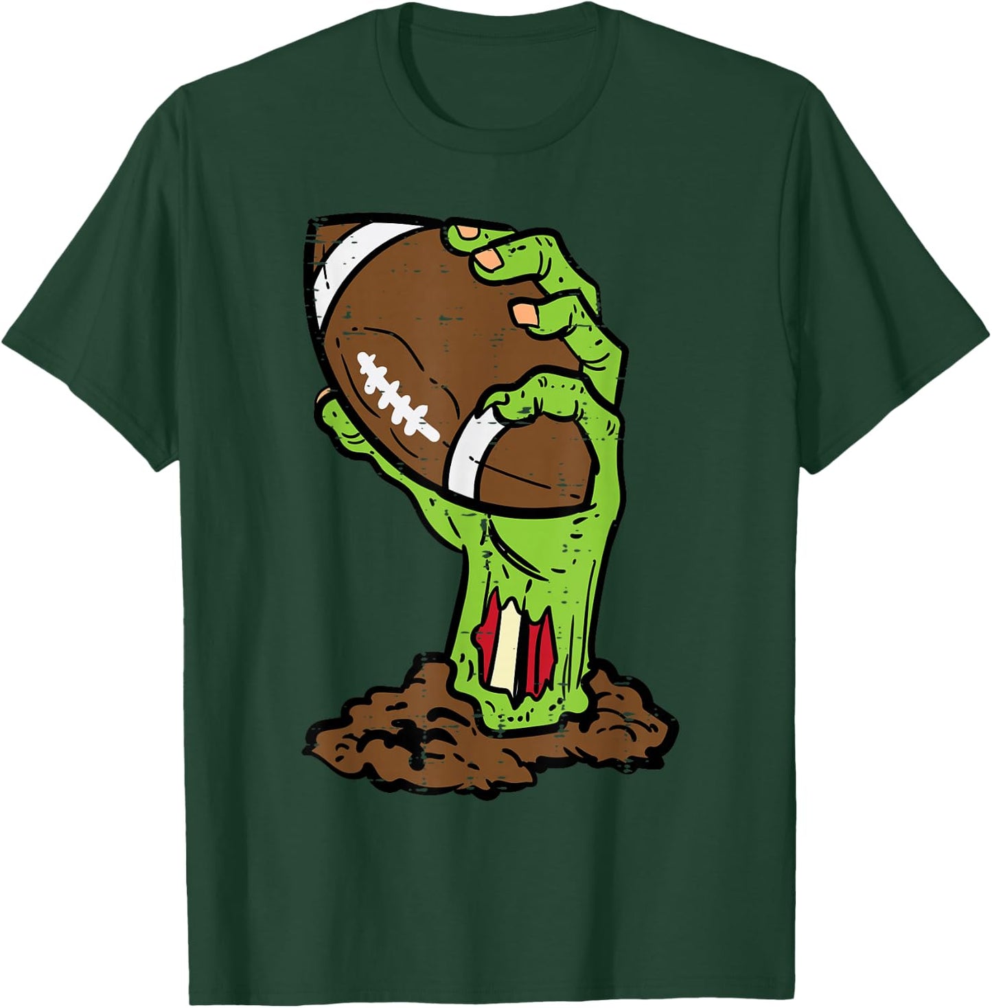 Halloween Zombie Hand Football Costume Men Boys Kids Youth T-Shirt - T-Shirt | Forest