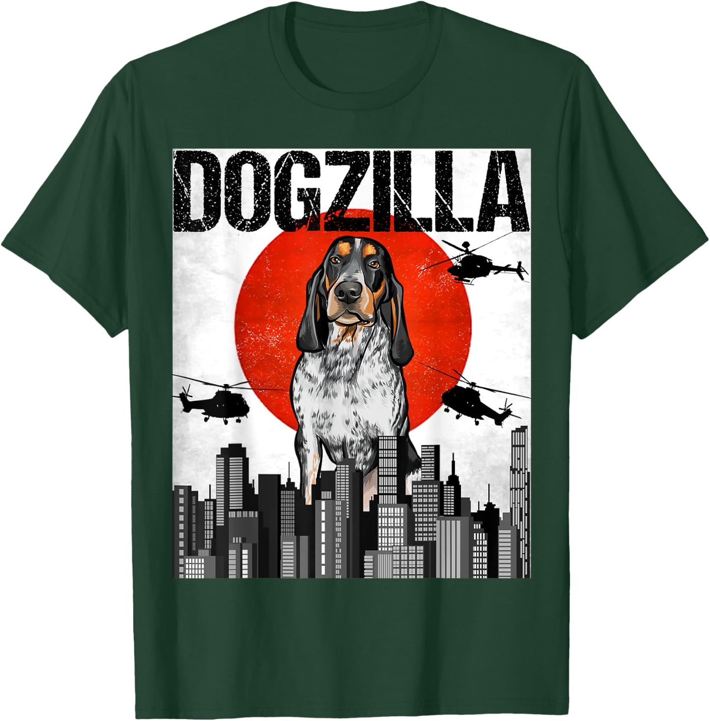 Funny Vintage Japanese Dogzilla Bluetick Coonhound T-Shirt - T-Shirt | Forest