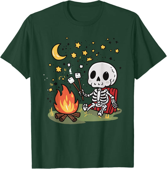 Skeleton Camping T-Shirt - T-Shirt | Forest