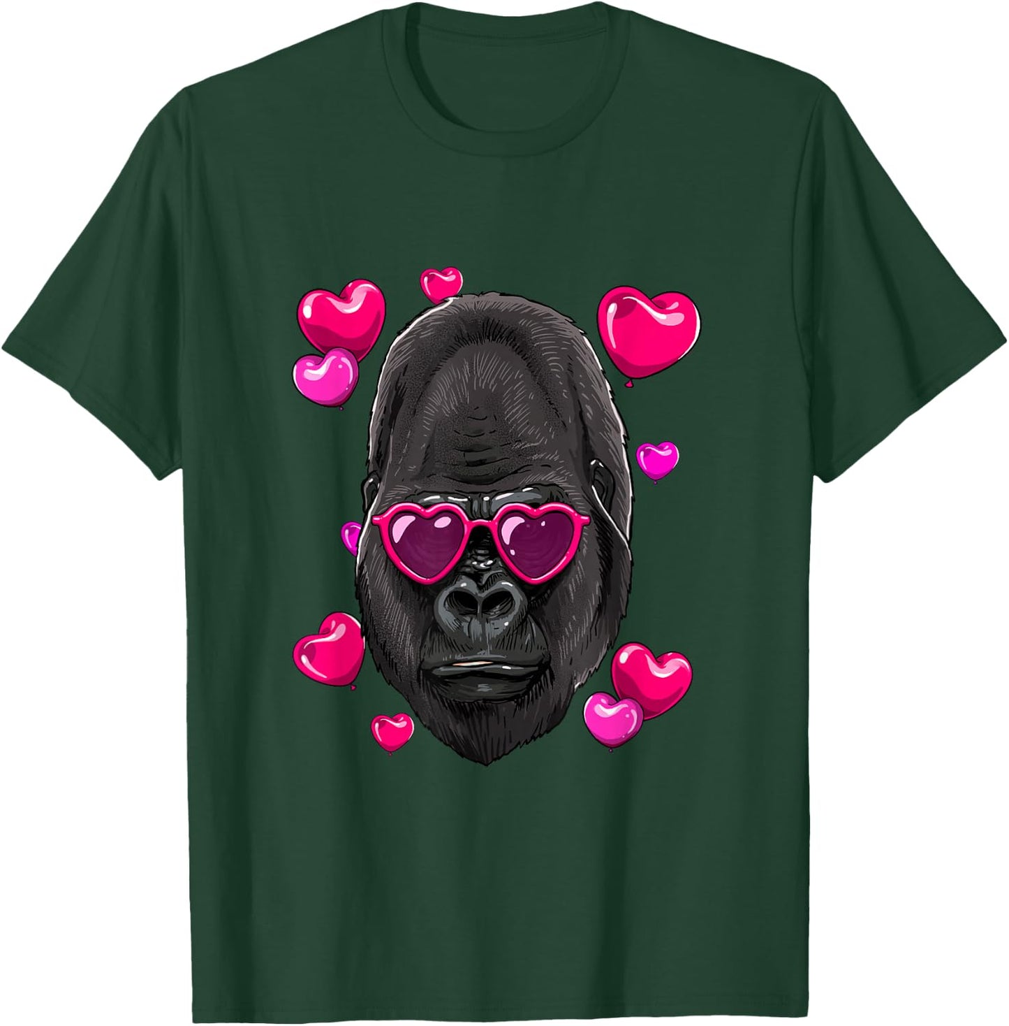 Valentines Day Gorilla Shirt Ape Primate Animal Monkey Lover T-Shirt - T-Shirt | Forest