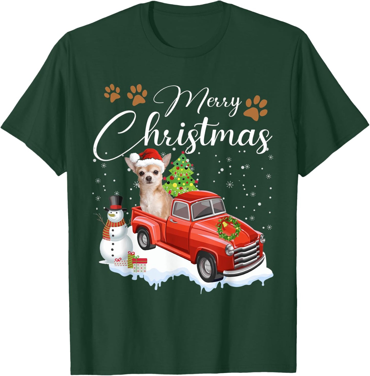 Merry Christmas Chihuahua Christmas Dog Gifts T-Shirt - T-Shirt | Forest