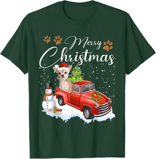 Merry Christmas Chihuahua Christmas Dog Gifts T-Shirt - T-Shirt | Forest