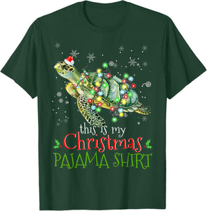 This is My Christmas Pajama Shirt Sea Turtle Christmas T-Shirt - T-Shirt | Forest