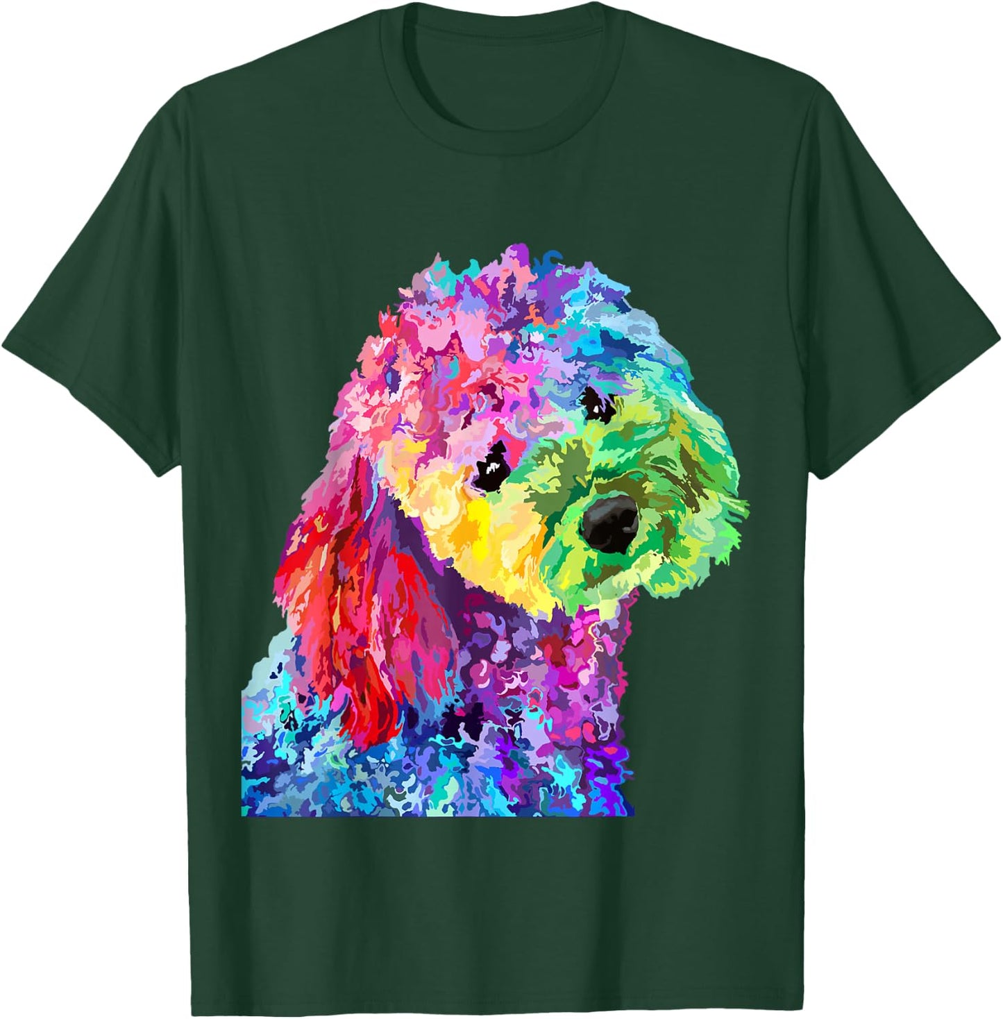 Dog Lover Gifts Colorful Cool Poodle Small T-Shirt - T-Shirt | Forest