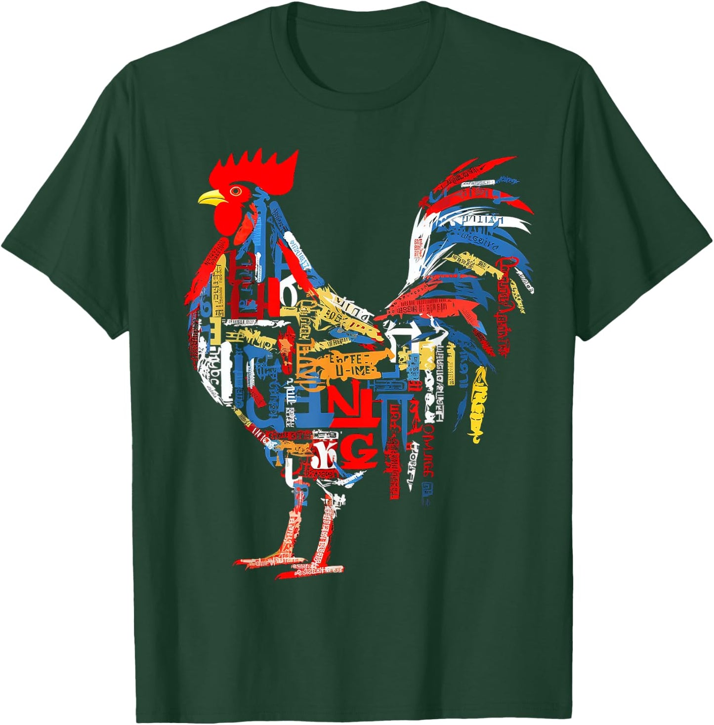 @n!mal Chicken Farm Text Colorful Art Abstract Graphic Chicken , Small T-Shirt - T-Shirt | Forest