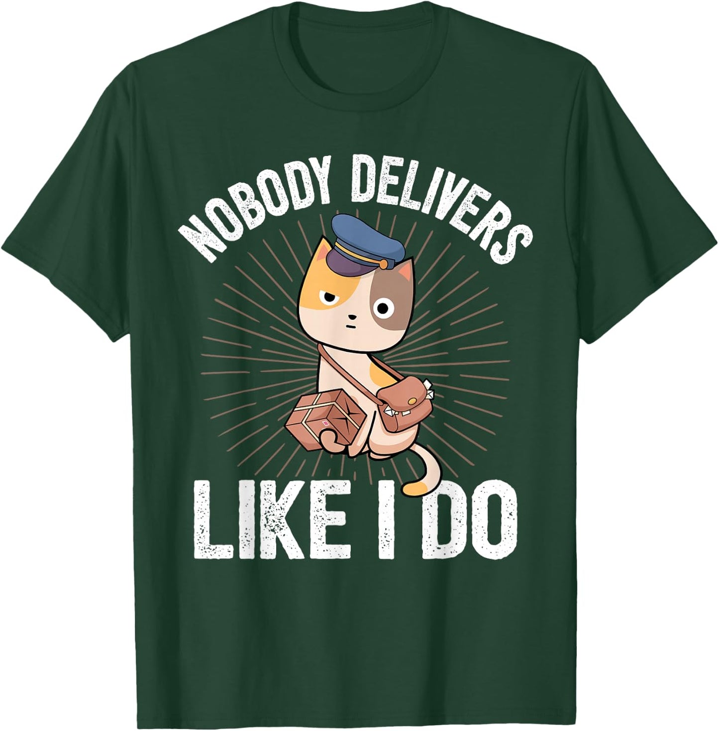 Letter Carrier Gifts & Postal Service Postman Mailman Mail Package Deliver Funny Cat I Deliverer Black Small T-Shirt - T-Shirt | Forest