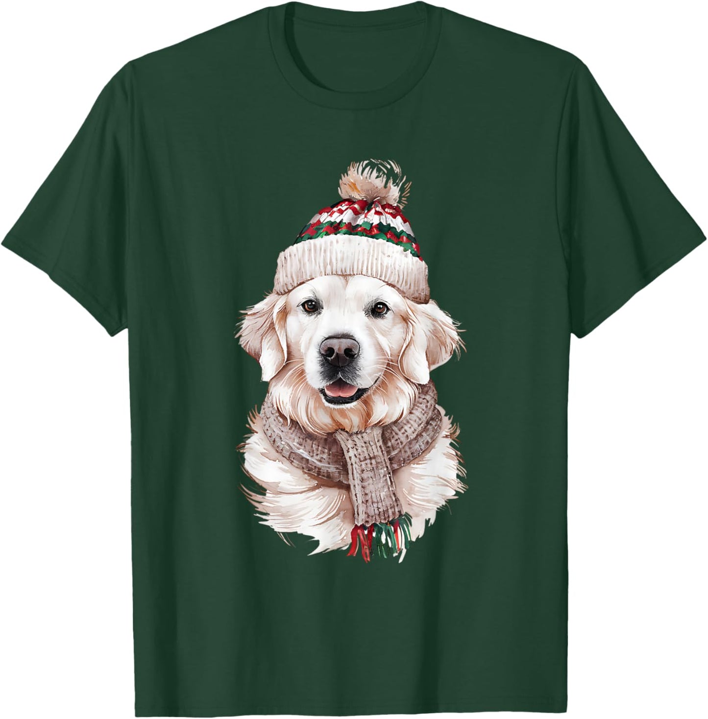 White English Cream Golden Retriever Mom Dog Puppy Christmas Men Women Kids T-Shirt - T-Shirt | Forest