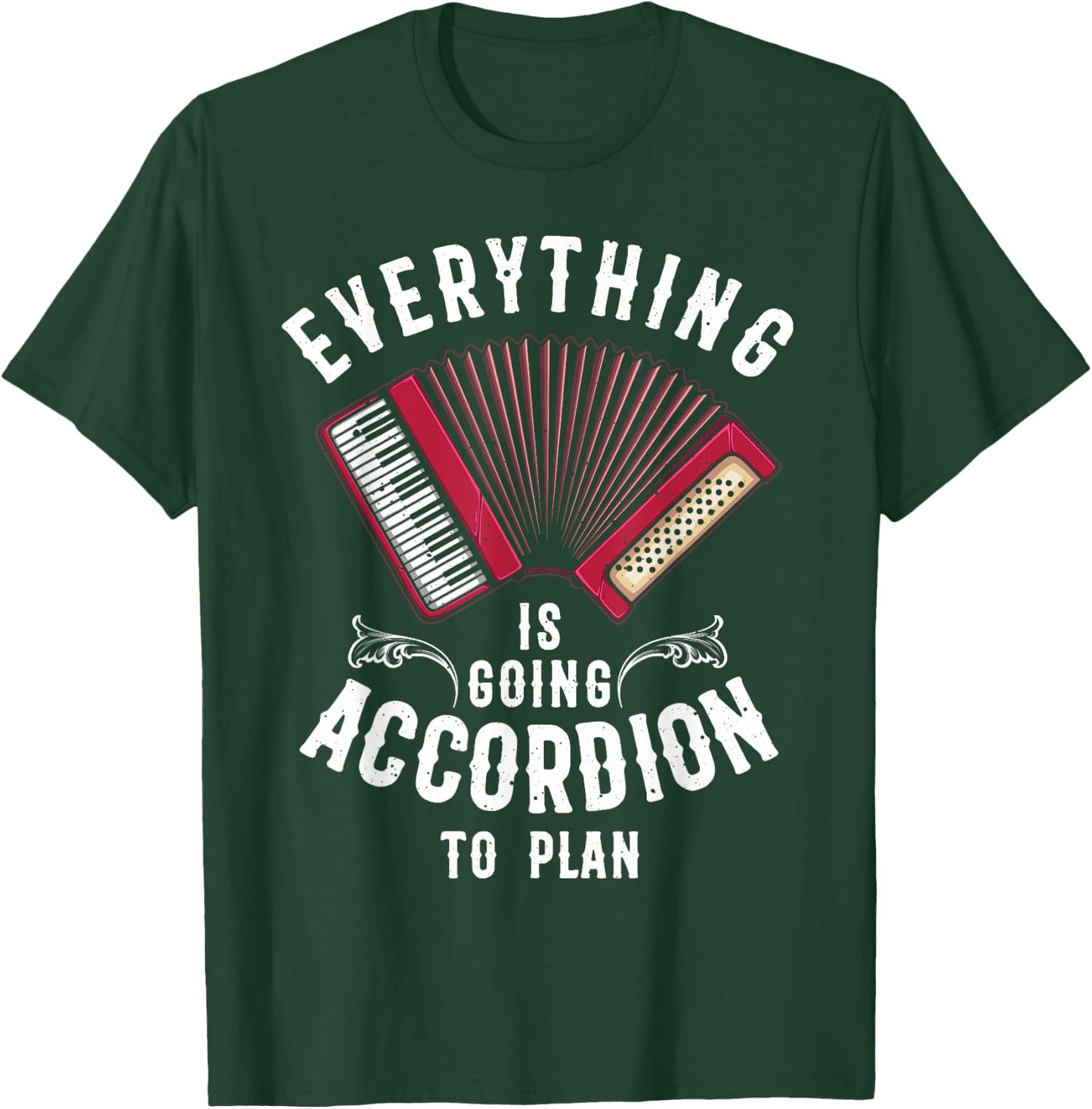 Funny Accordion Gift Men Women Cool Instrument Player Joke T-Shirt - T-Shirt | Forest
