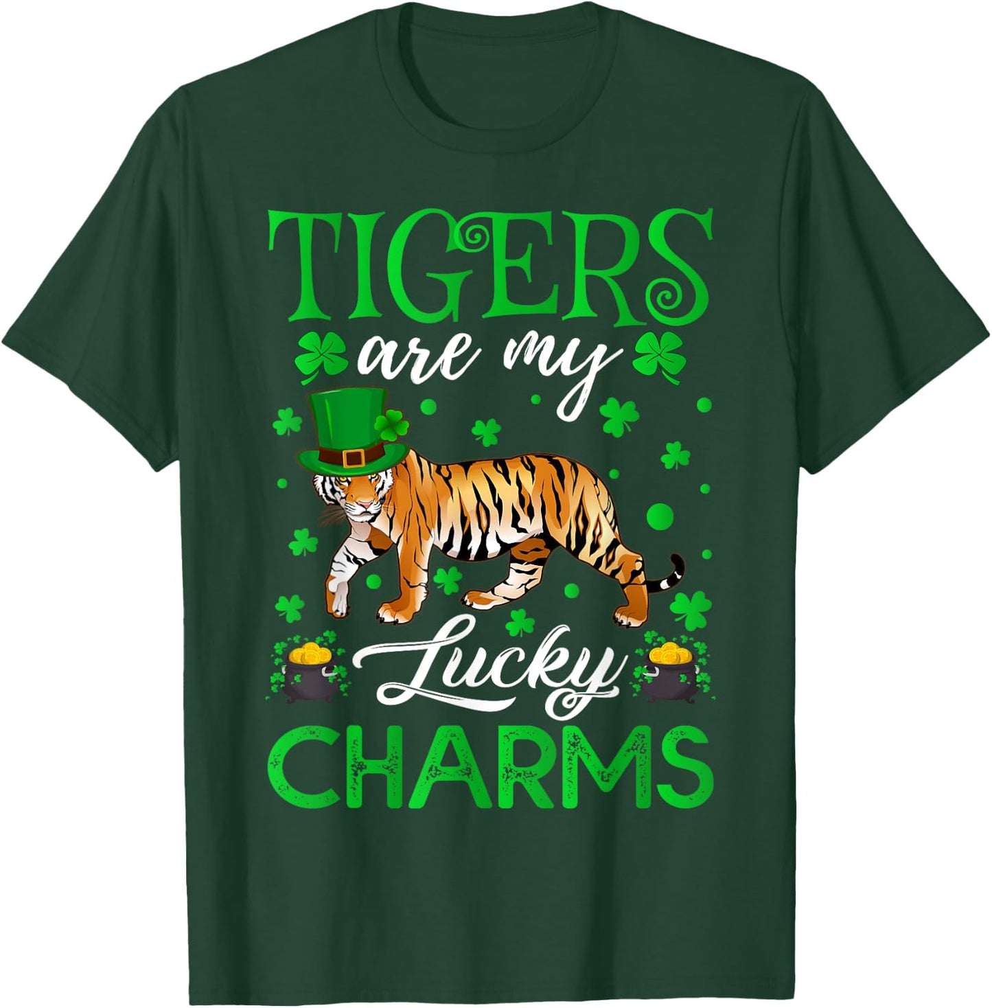Tigers Are My Lucky Charms Tiger St. Patrick's Day T-Shirt - T-Shirt | Forest